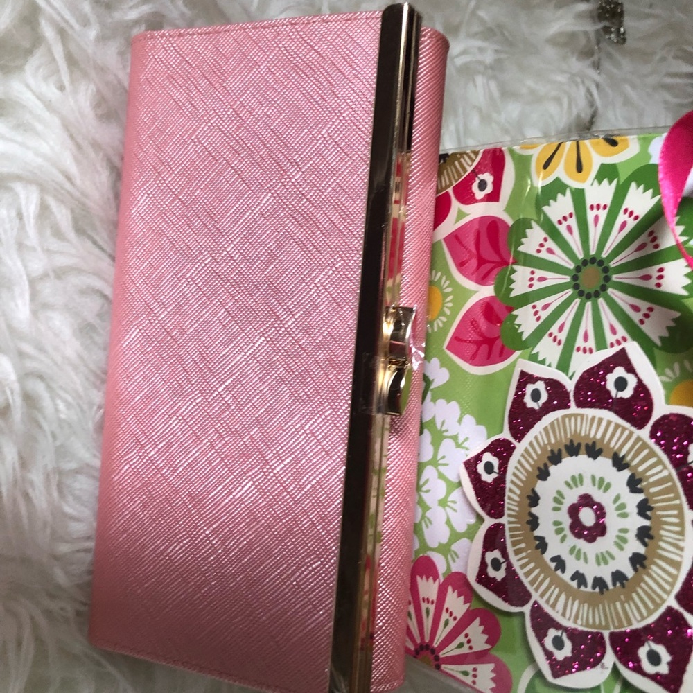 AIM/NWOT-clutch wallet, in pink and gold colors